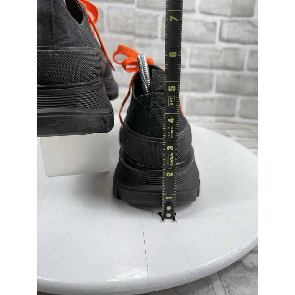 Alexander McQueen Black & Orange Tread Slick Low Platform Sneakers 40 - 9.5/10